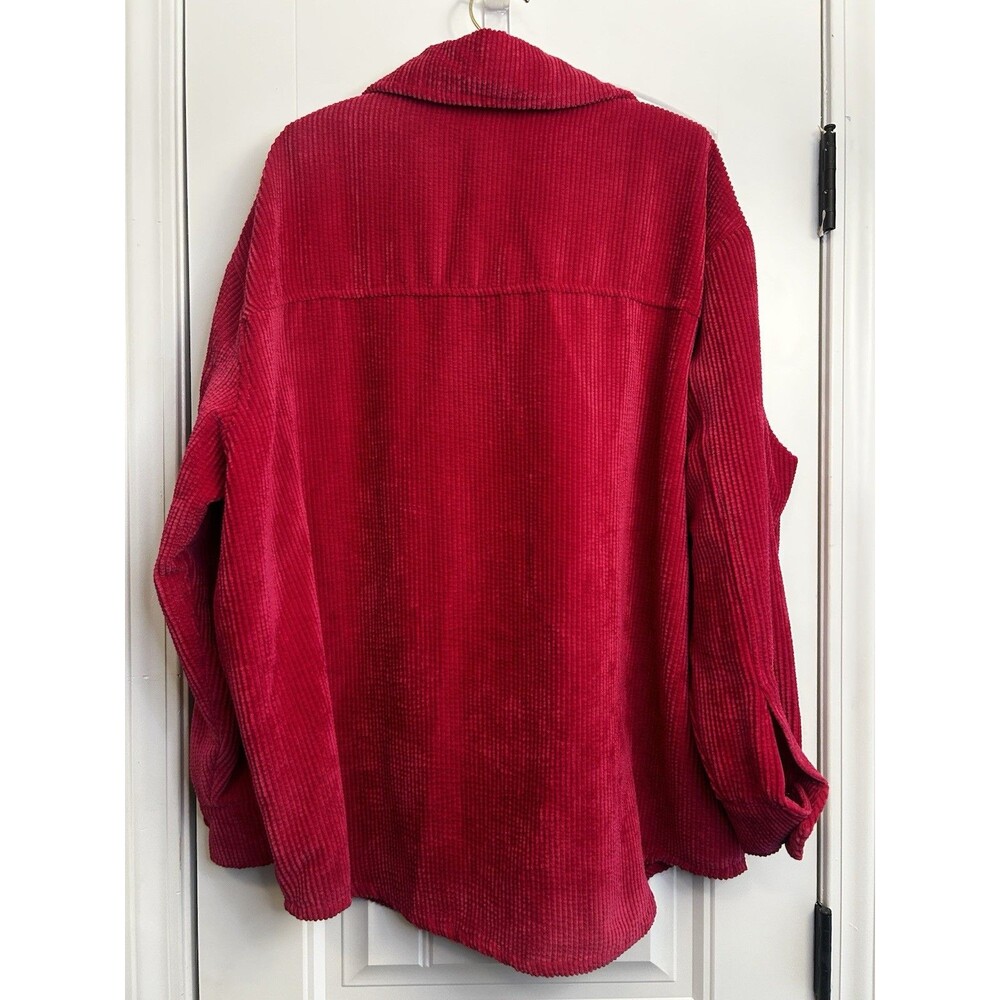 Wild Fable Hot Pink Corduroy Shacket Womens XL Oversized Snap Shirt Jacket - Picture 8 of 15